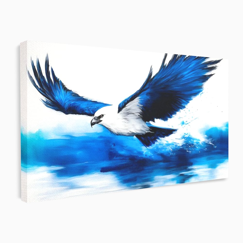 Tablou canvas cu tablou canvas cu vultur zburand peste apa, fara rama, pe sasiu de lemn